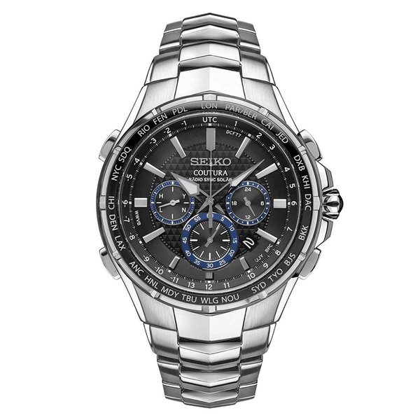 seiko stainless steel chronograph watch