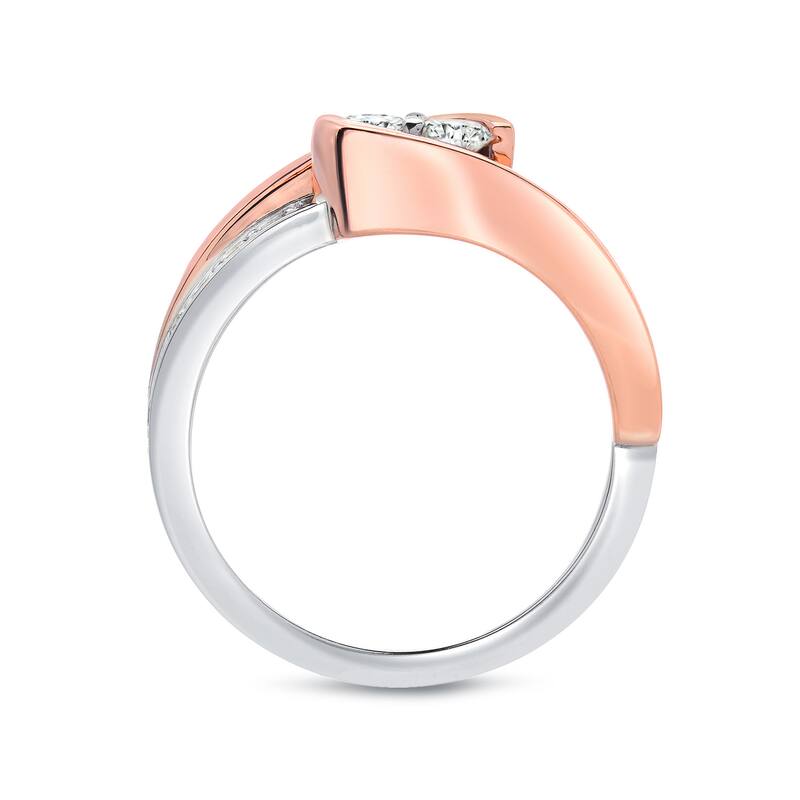 Auriya 1/2ctw Round 2-Stone Diamond Engagement Ring 14k Two-Tone Gold