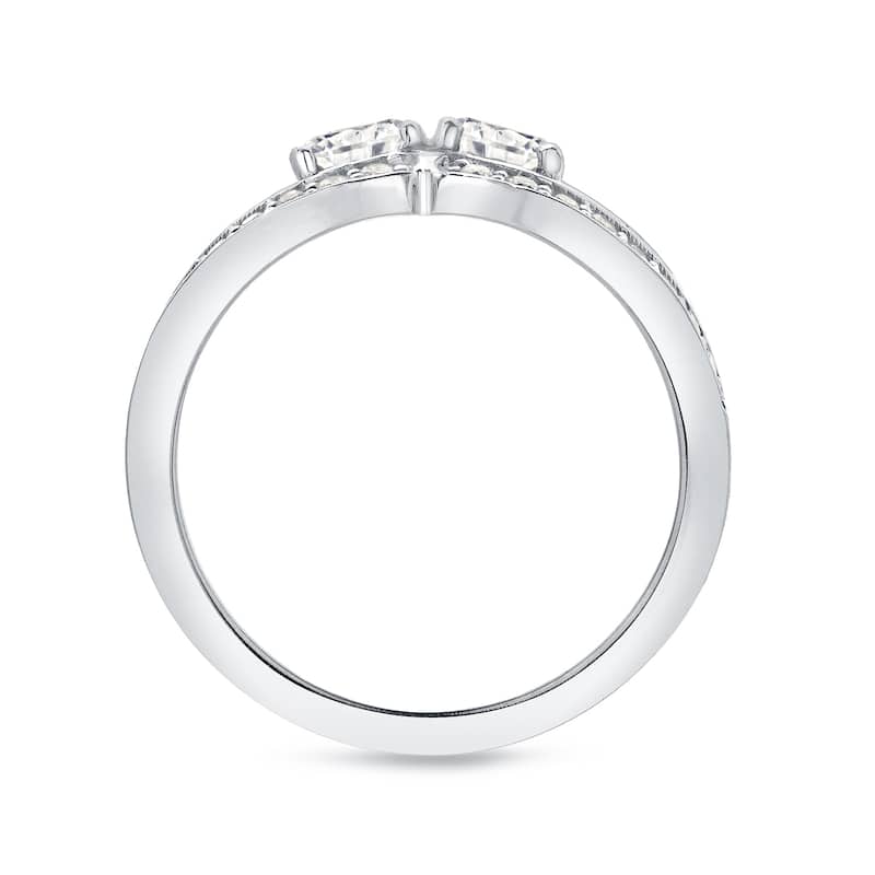 Auriya 14k Gold 1/2ct TDW Round 2-Stone Diamond Engagement Ring