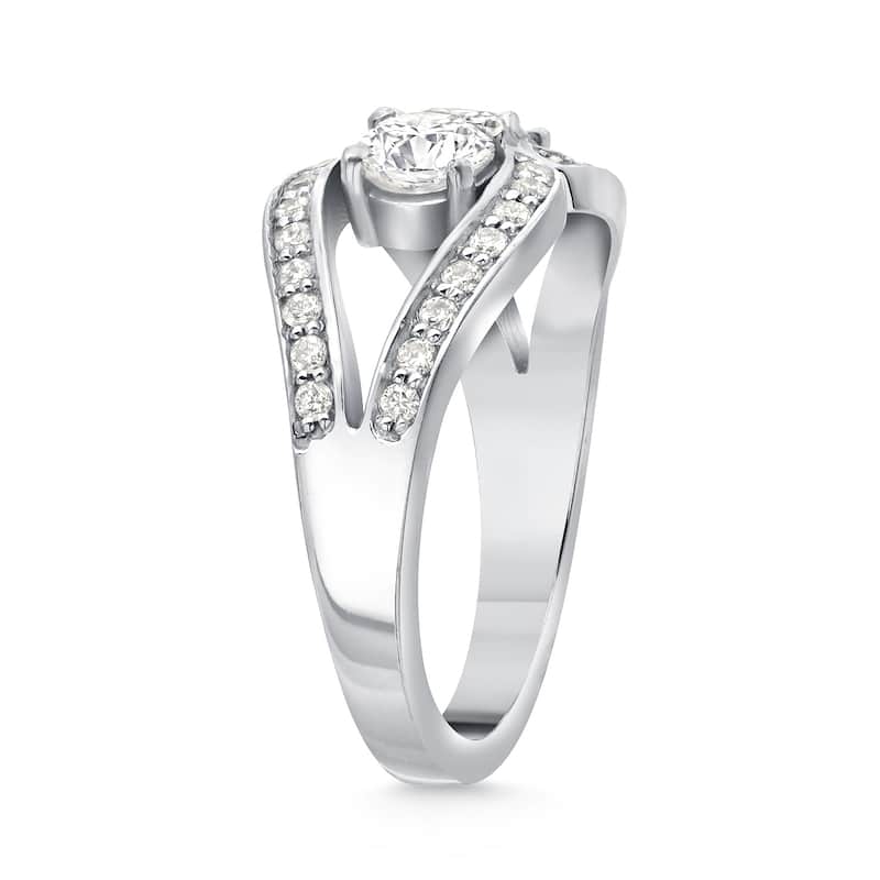 Auriya 14k Gold 3/4ct TDW Round 2-Stone Diamond Engagement Ring