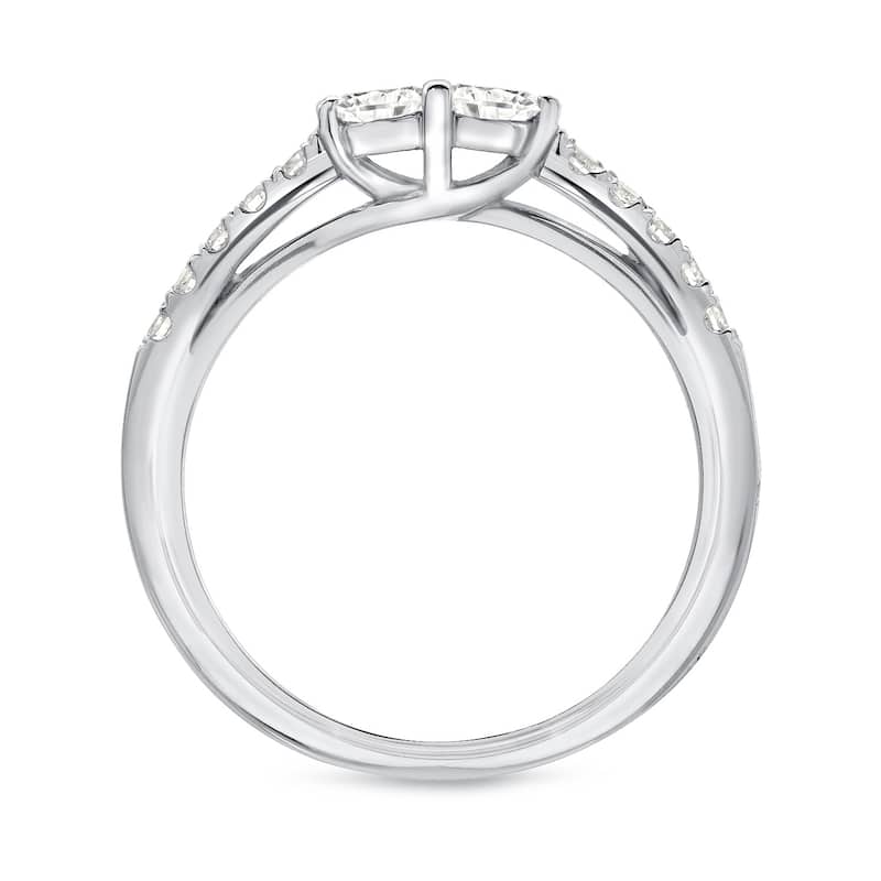 Auriya 14k Gold 1/2ct TDW Round 2-Stone Diamond Engagement Ring