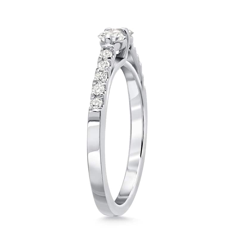Auriya 14k Gold 3/4ct TDW Round 2-Stone Diamond Engagement Ring (J-K, I1-I2)
