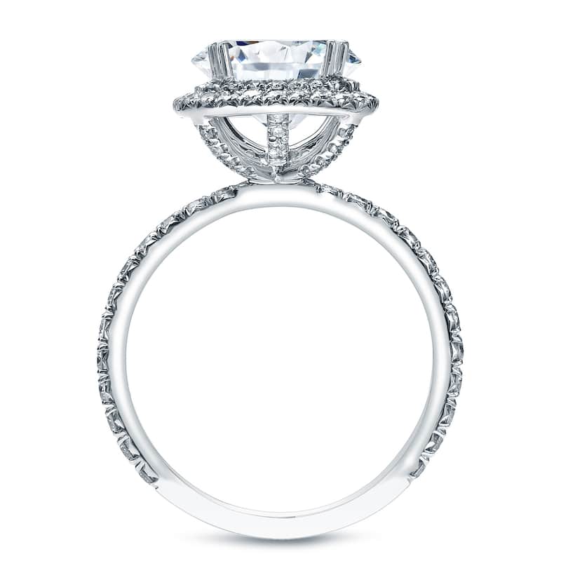 Auriya 18k Gold 3ctw Cushion-cut Halo Diamond Engagement Ring Certified (J-K, VS1-VS2)