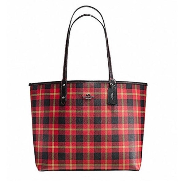 coach plaid tote