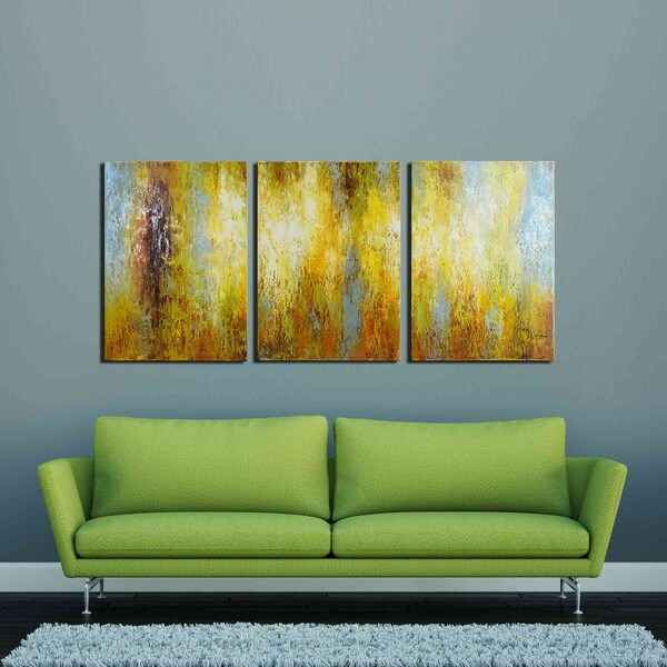 Shop 'Cleanse the Mind' Hand-painted 3-piece Gallery-wrapped Canvas Art ...