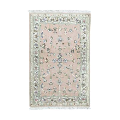 Shahbanu Rugs Hand-knotted Indo Heriz Multicolor Pure Wool Rug (3'10 x 6')