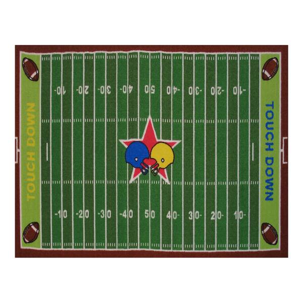 Fun Rugs Home Indoor/ Outdoor Football Field Rug - Multi - 3'3