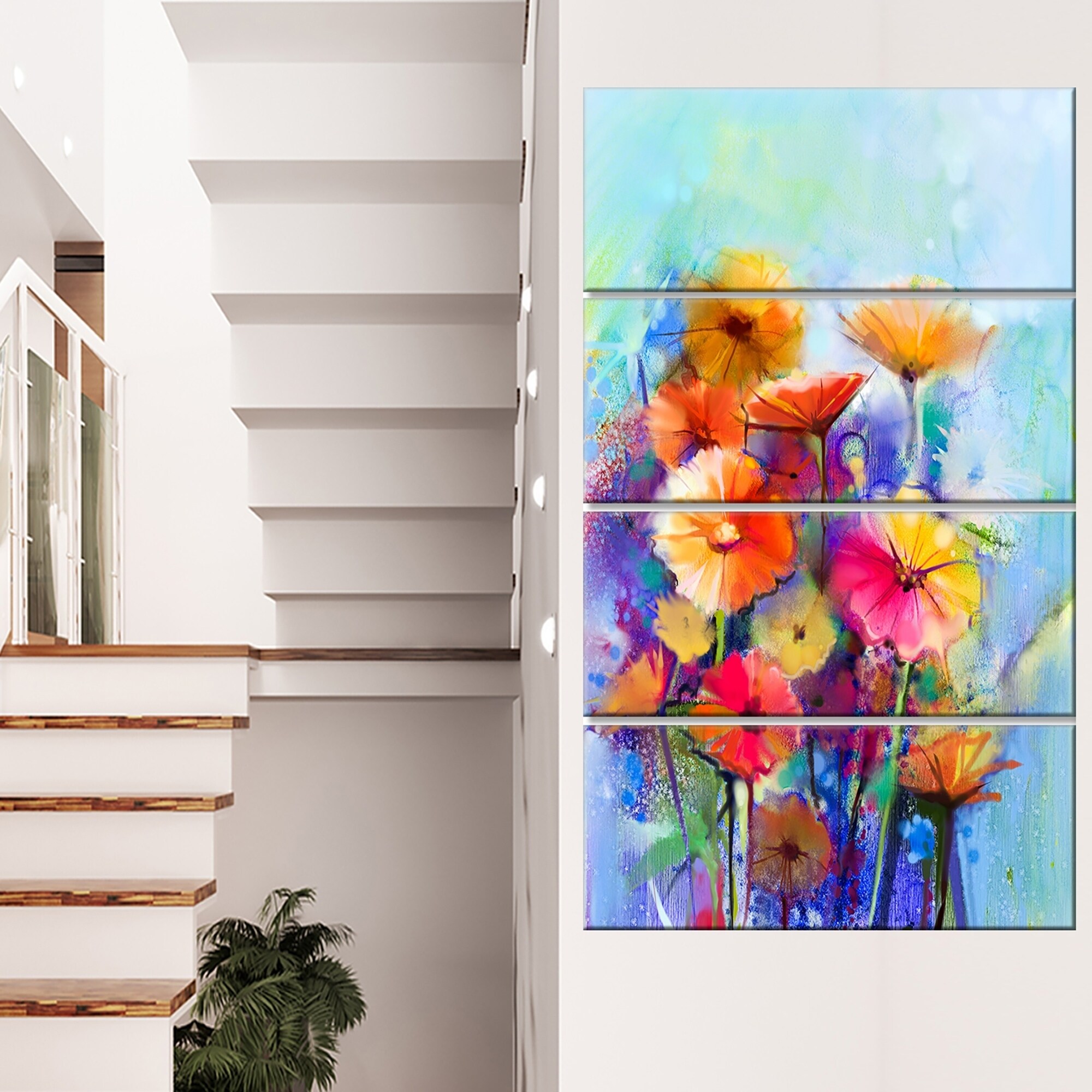 Shop Designart Abstract Floral Watercolor Painting Modern Floral