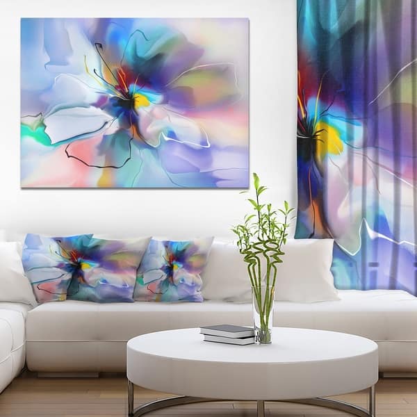 Shop Designart Abstract Creative Blue Flower Extra Large Floral Wall Art On Sale Overstock 13177441