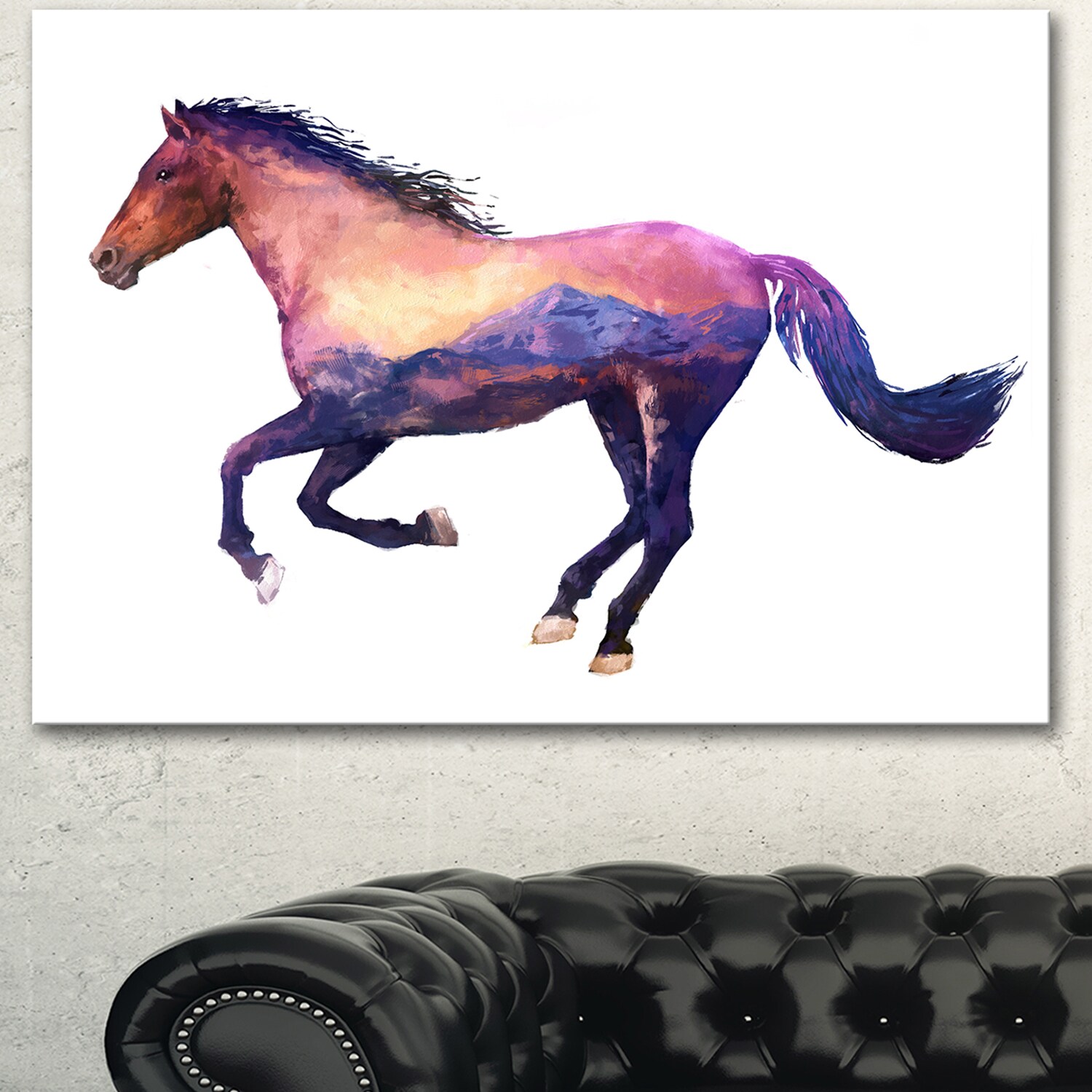 Designart undefinedHorse Double Exposure Illustrationundefined Large Animal Canvas Wall Art Print - Brown - Overstock - 13177840 Designart undefinedHorse Double Exposure Illustrationundefined Large Animal Canvas Wall Art Print - Brown - Overstock - 13177840