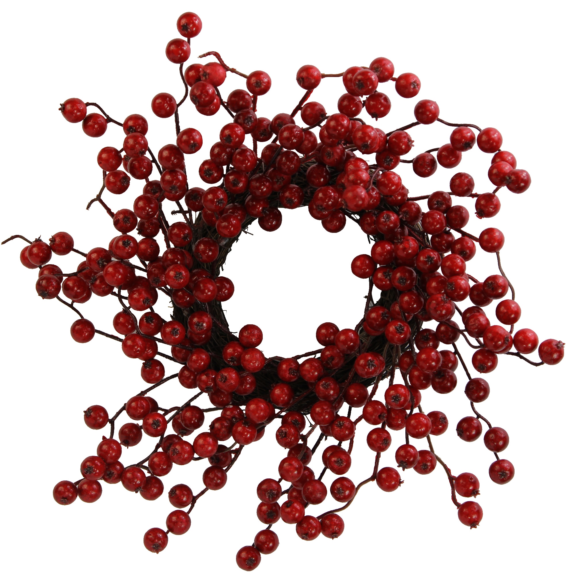 Shop Black Friday Deals On Red Mega Faux Berry 16 Inch Christmas Wreath Candle Ring Overstock 13178109