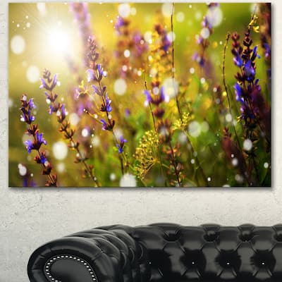 Designart "Beautiful Purple Wild Flowers" Large Flower Canvas Art Print