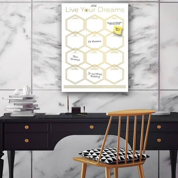 MONTHLY CALENDAR AND MEMO CHALKBOARD - ERASABLE SURFACE GRAPHICS