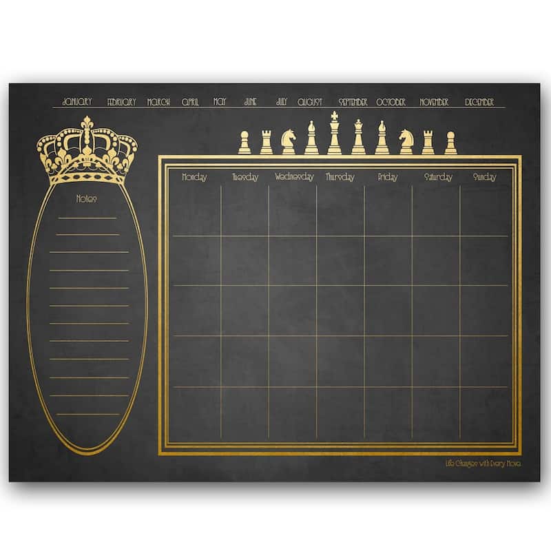 'Regal' Dry Erase Monthly Calendar on ArtPlexi