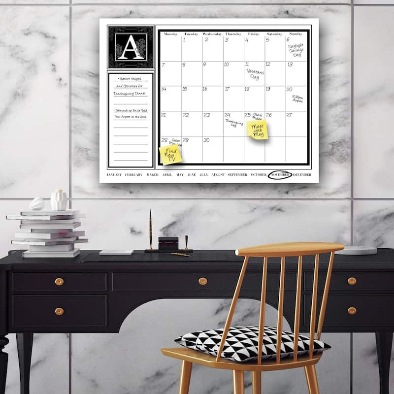 Ready2HangArt Monogram Dry Erase Monthly Calendar on ArtPlexi (12" x 16")