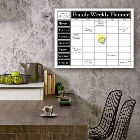 Dry Erase 'Family Weekly' Calendar on ArtPlexi
