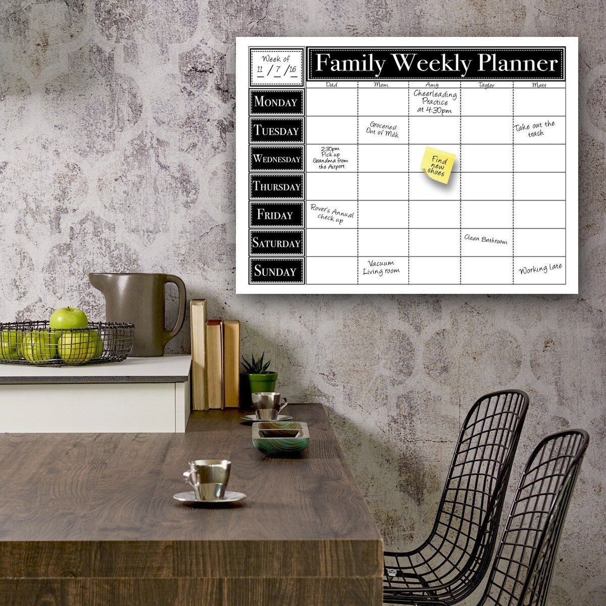 Dry Erase undefinedFamily Weeklyundefined Calendar on ArtPlexi - On Sale -  Overstock - 13178350