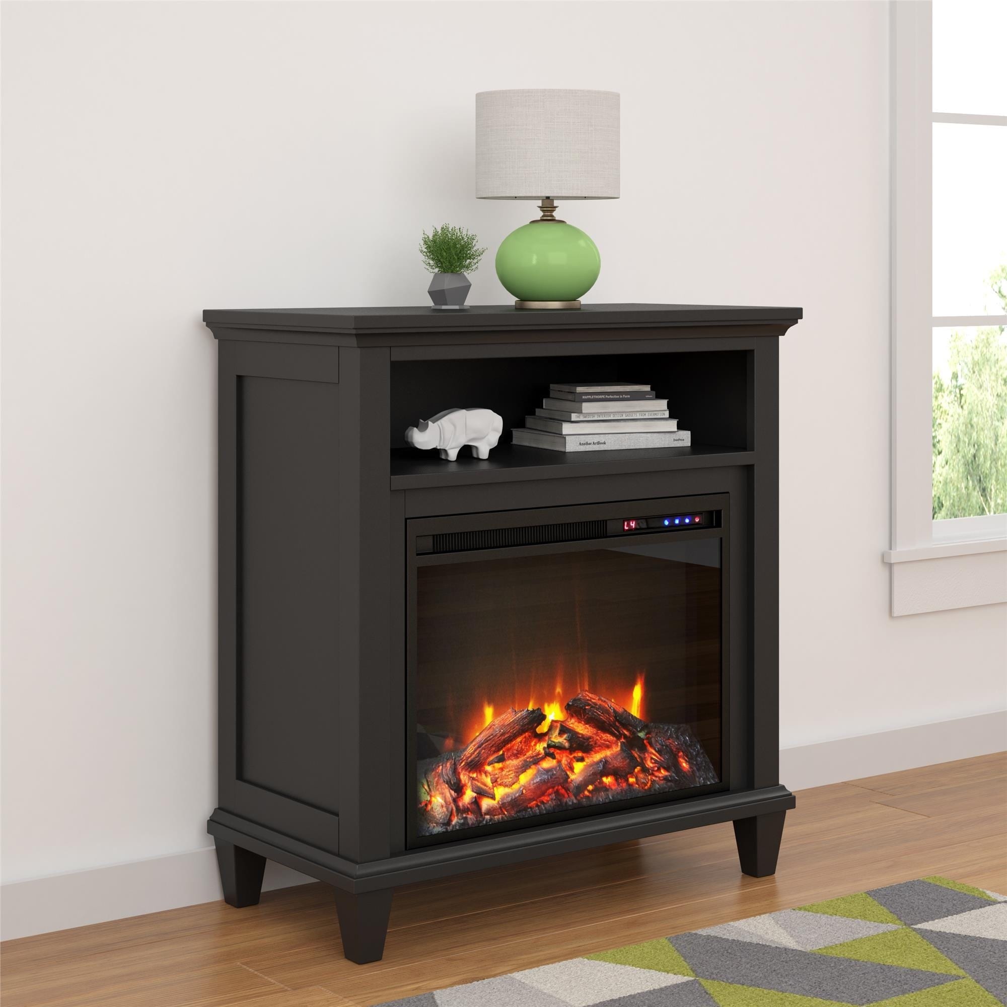 Ameriwood Home Ellington Electric Fireplace Accent Table 32-inch TV ...