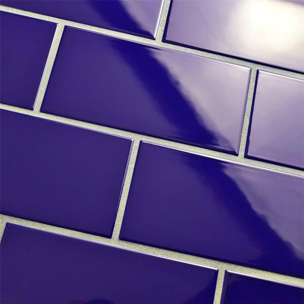 Somertile 3x6 Inch Malda Subway Glossy Royal Blue Ceramic Malda Subway Glossy Royal Blue Ceramic