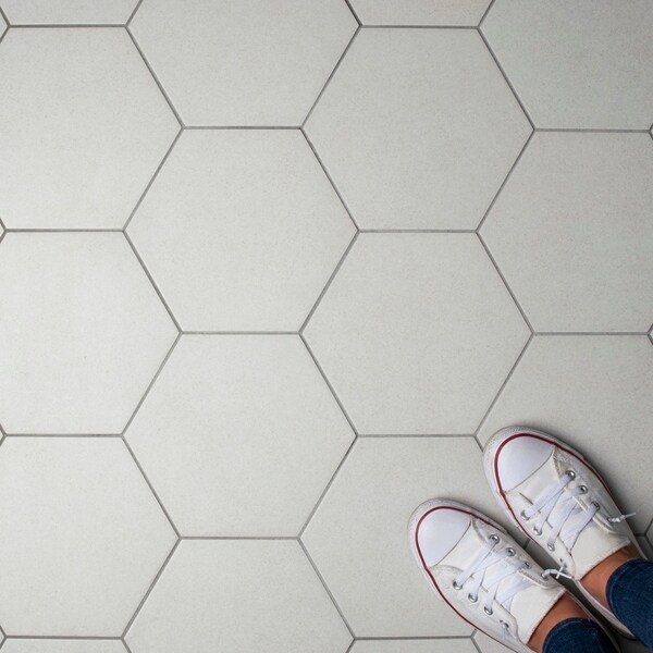 Shop SomerTile 8.625x9.875-inch Vendimia Blanco Hex Porcelain Floor and ...