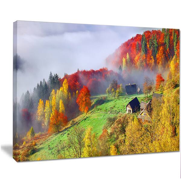 Designart Colorful Autumn Landscape In Mountains Large Landscape Art Canvas Print Red On Sale Overstock 13178566
