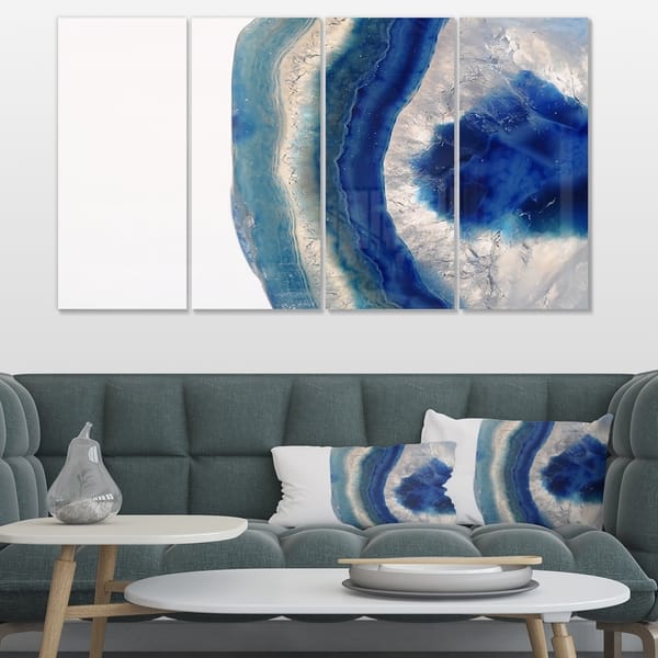 Shop Designart Macro Of Blue Agate Stone Abstract Canvas Wall Art Print Overstock 13178698