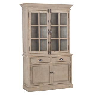 Kosas Home Wilson Antique White Reclaimed Pine Hutch Cabinet ... - Kosas Home Wilson Antique White Reclaimed Pine 2 Door Hutch