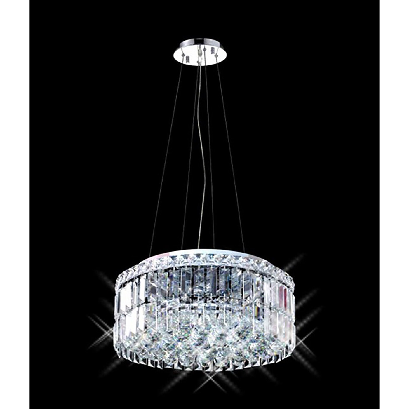 Maxim Collection 8011-1607.5 Chrome Steel and Crystal Chandelier (Chrome) - Chandeliers For Bedrooms by Overstock.com