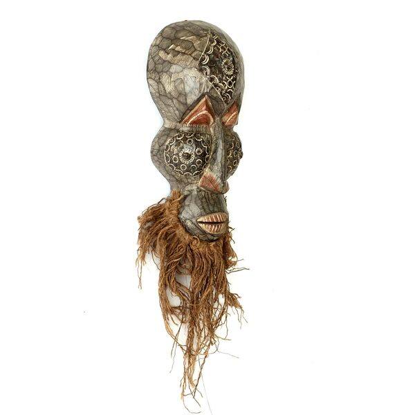 Brown Ghana Handmade Wood Mask Brown Ghana Handmade Wood Mask