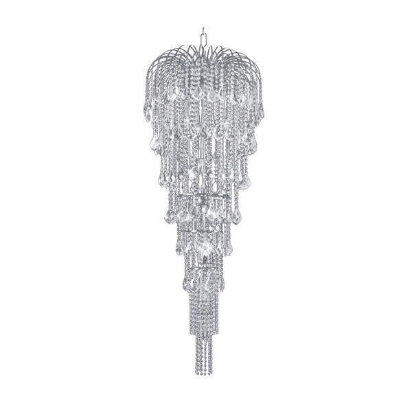 Falls Collection Steel/ Crystal Chandelier - Chrome
