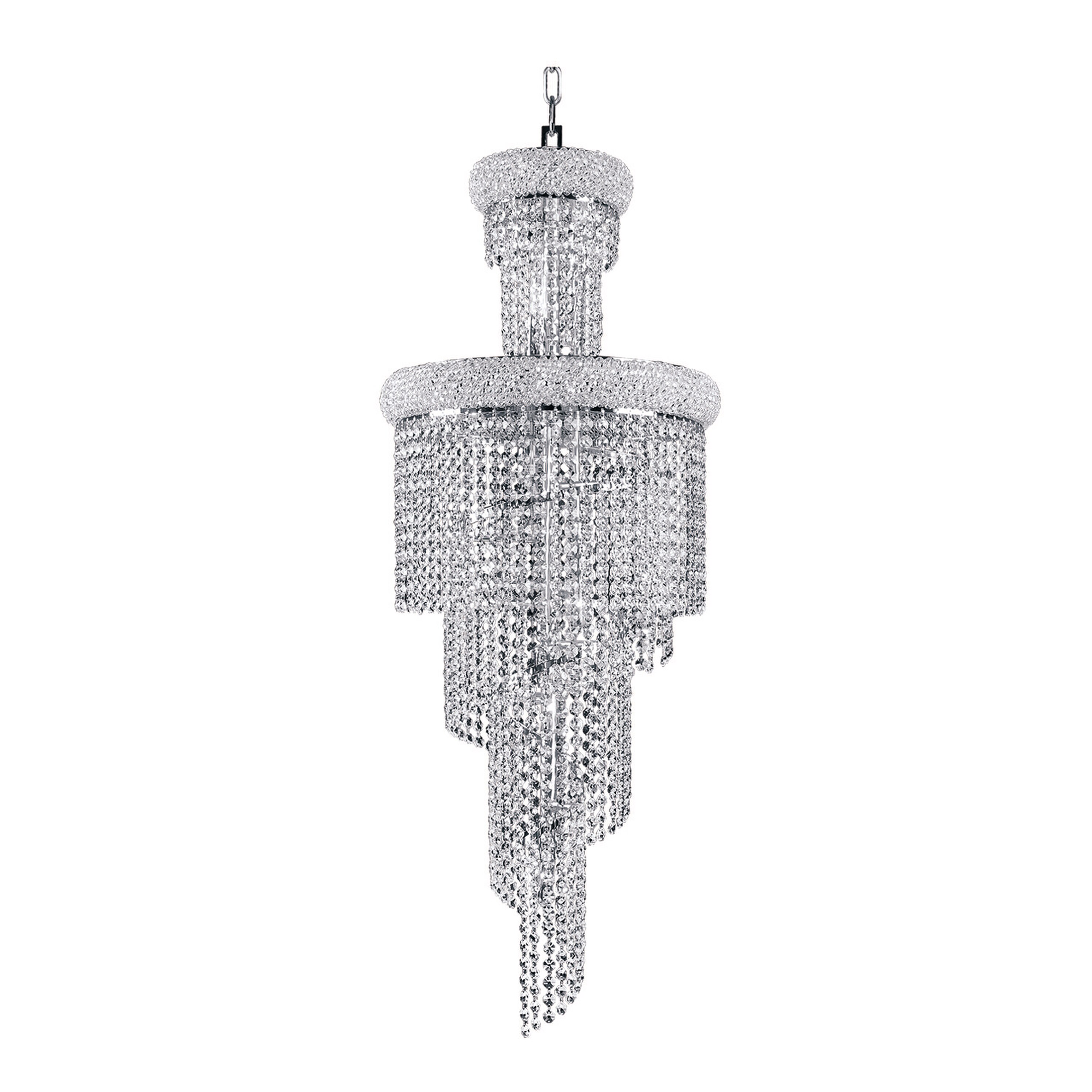 Spiral Collection Goldtone/Silvertone Steel/Crystal Chandelier (Gold/Chrome) - Chandeliers For Bedrooms by Overstock.com