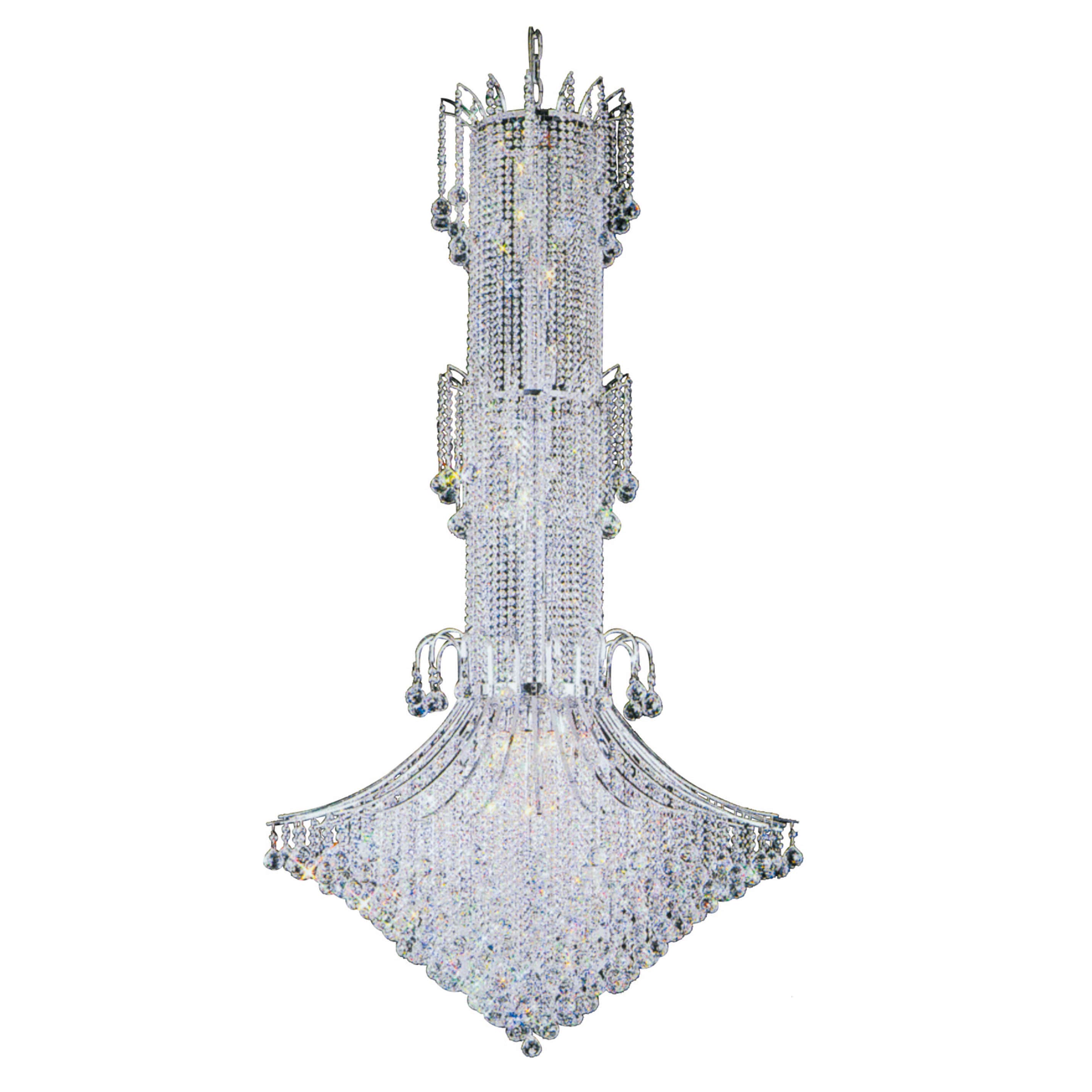 Toureg Collection 1802-4472 Silvertone/Goldtone Steel and Crystal 20-light Chandelier (Chrome) - Chandeliers For Bedrooms by Overstock.com
