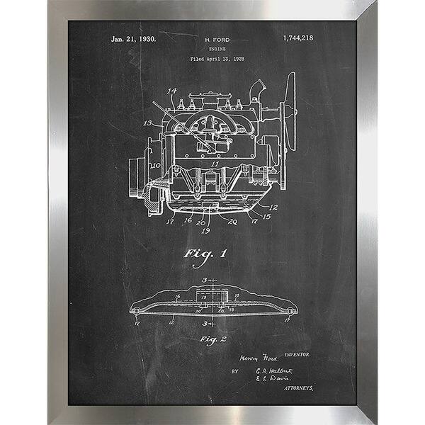 Cole Borders 'Ford Engine' Framed Plexiglass Wall Art - Bed Bath ...