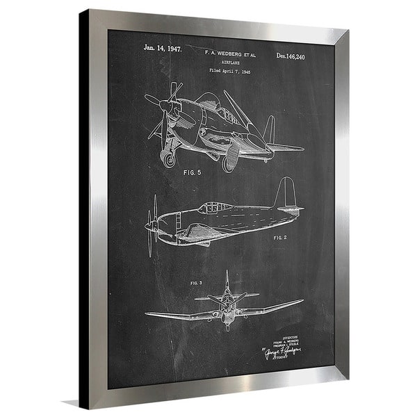 Cole Borders 'Airplane 1947' Framed Plexiglass Wall Art - Bed Bath ...