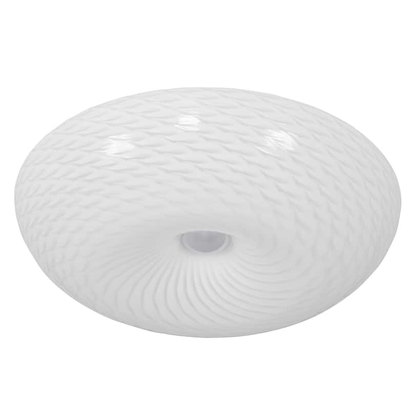 Varaluz Swirled 2-light Medium Chrome Flush with French Feather Glass - N/A