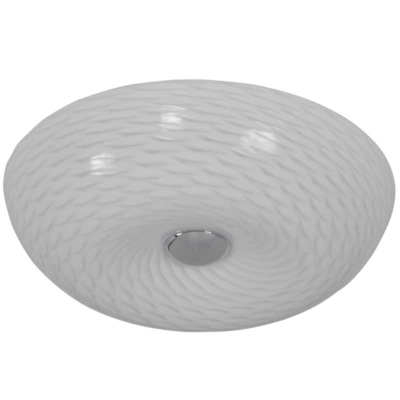 Varaluz Swirled 2-light Small Chrome Flush with French Feather Glass