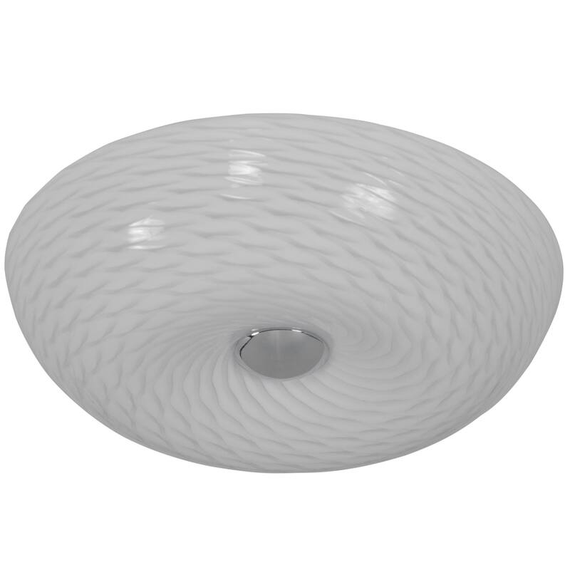 Varaluz Swirled 2-light Small Chrome Flush with French Feather Glass