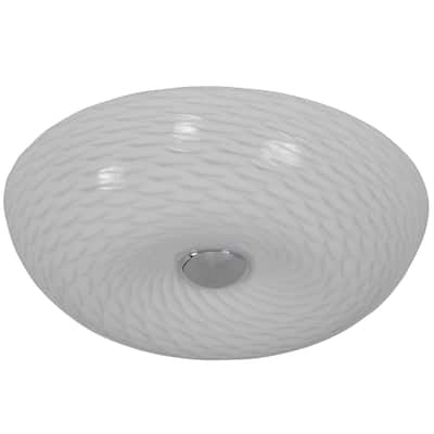 Varaluz Swirled 2-light Small Chrome Flush with French Feather Glass - N/A