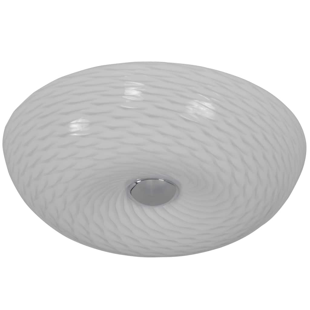 Varaluz Swirled 2-light Small Chrome Flush with French Feather Glass