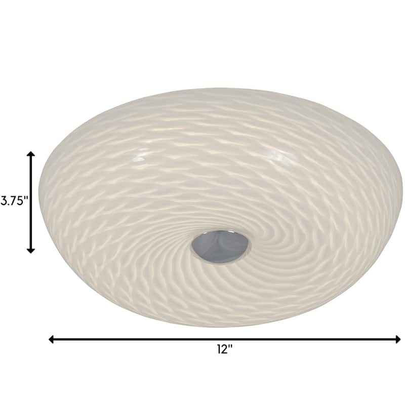 Varaluz Swirled 2-light Small Chrome Flush with French Feather Glass