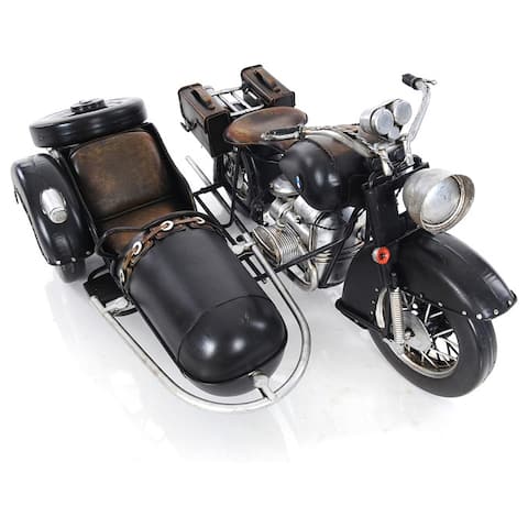 Black Vintage Motorcycle Figurine