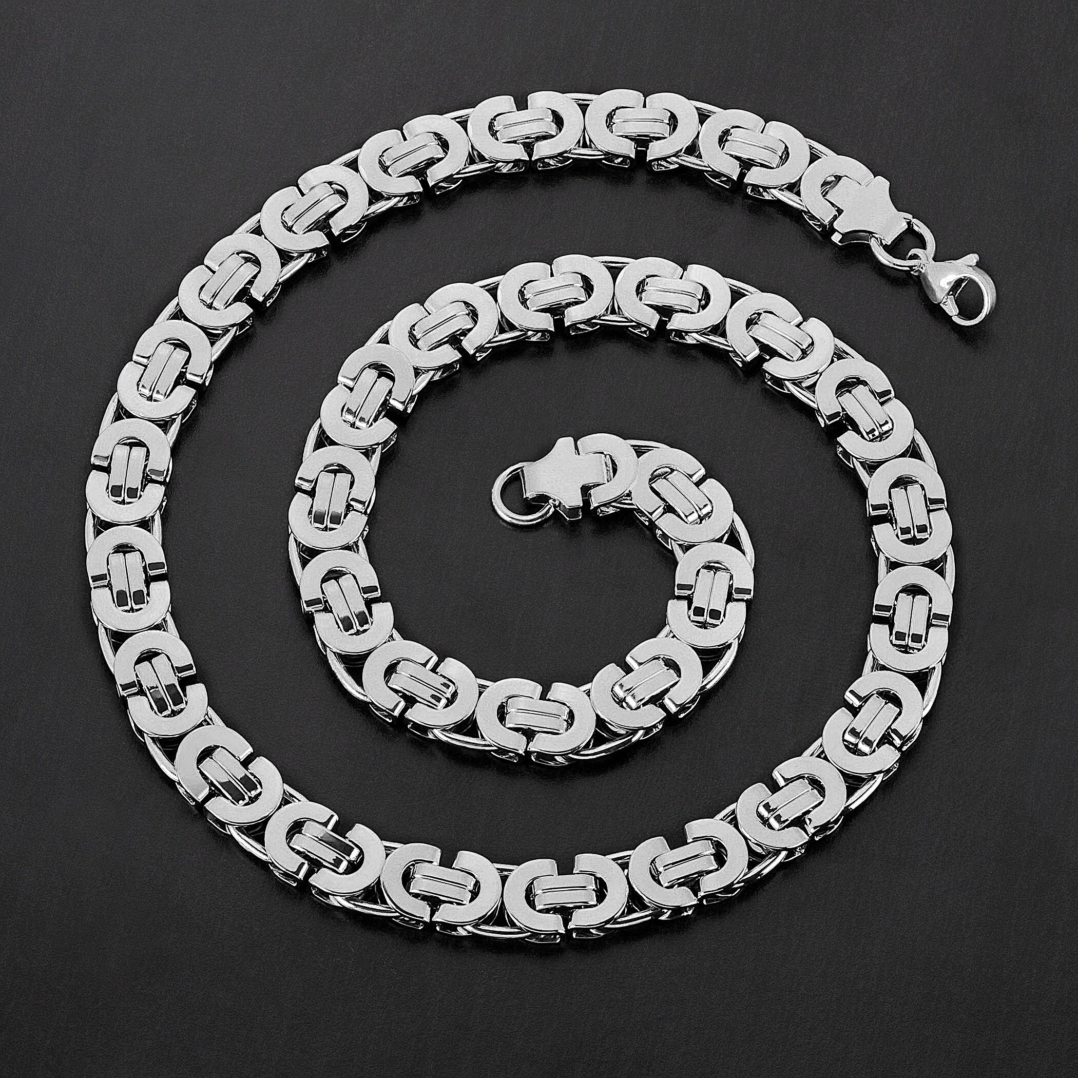 flat byzantine chain silver