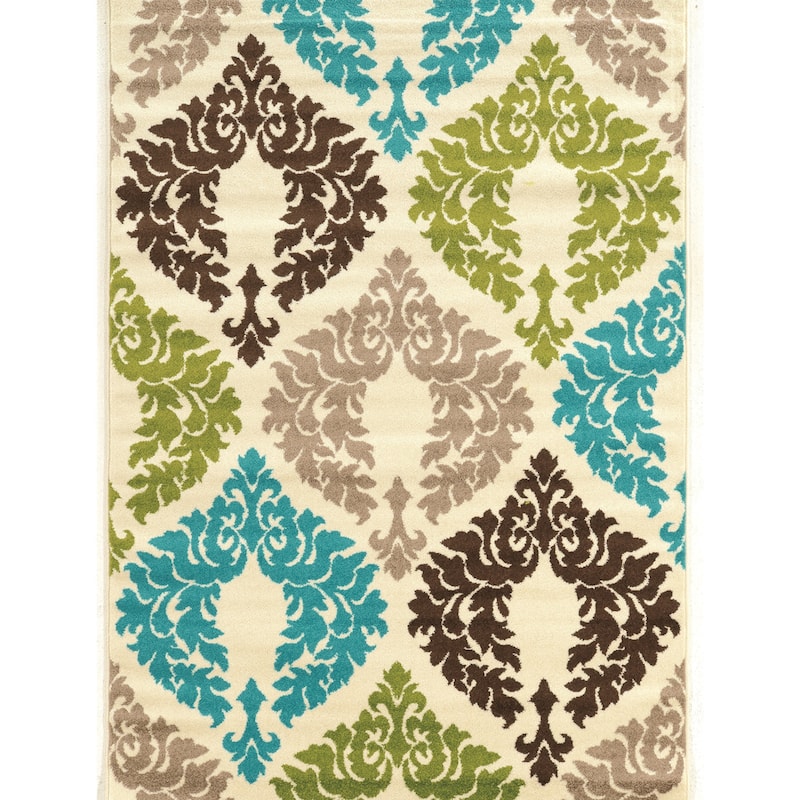 Claremont Damask Rug Collection - 8' x 10'2" - Ivory