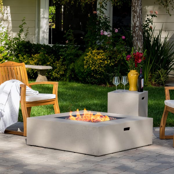 Santos Outdoor 40 Inch Square Propane Fire Pit Table By Christopher Knight Home On Sale Overstock 13181732