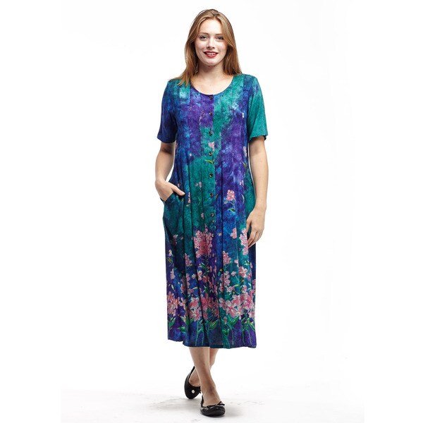 La Cera Women's Rayon Sleeveless Round Neck Dress
