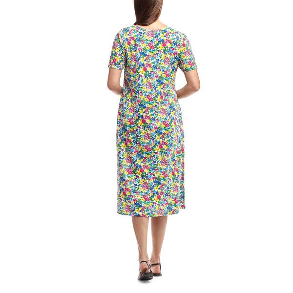 Shop La Cera Women S Multicolor Cotton Short Sleeve A Line Knit