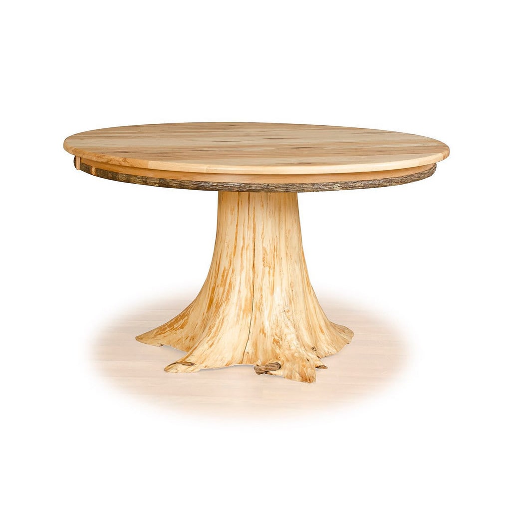 Shop Custom Hickory White Cedar Stump Dining Table Tan On
