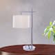 26 inch Tech-Friendly Metal Table Lamp in Chrome Finish with 2 ...
