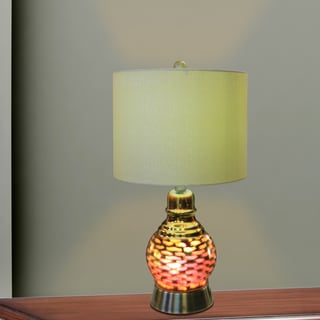 Brass Metal Glass Table Lamp Wave Nightlight