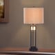 Shop 30 inch Black Metal & Frosted Glass Table Lamp with Nightlight ...